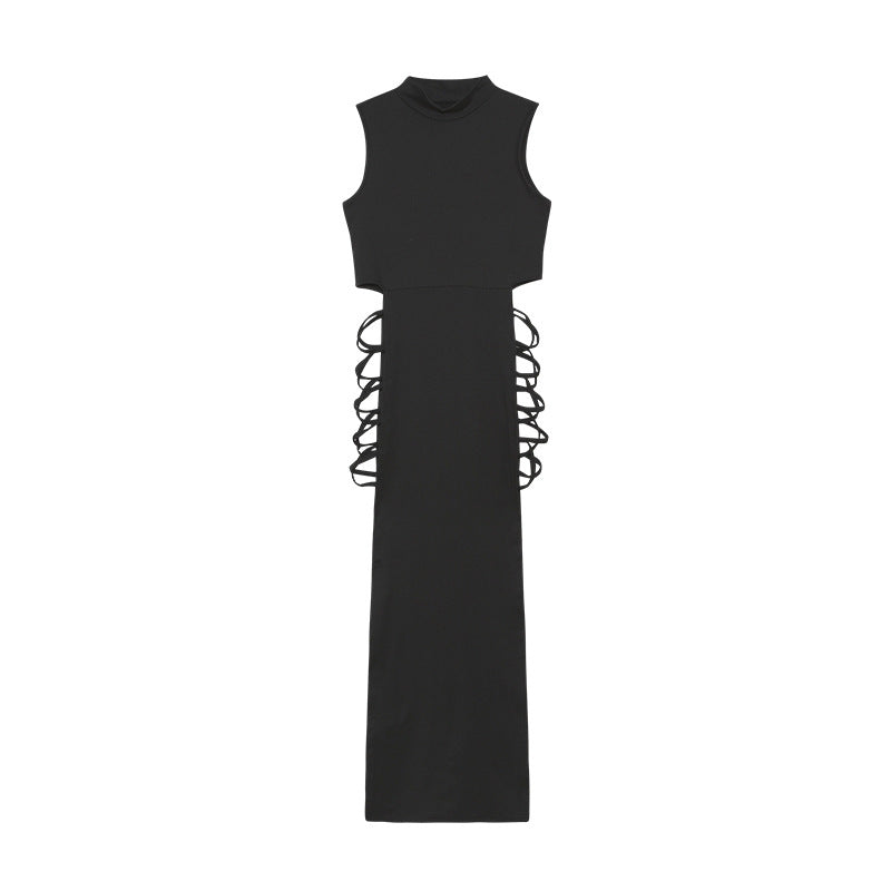 Summer new sexy vest strap skirt sexy high split strap skirt children - kavyachic