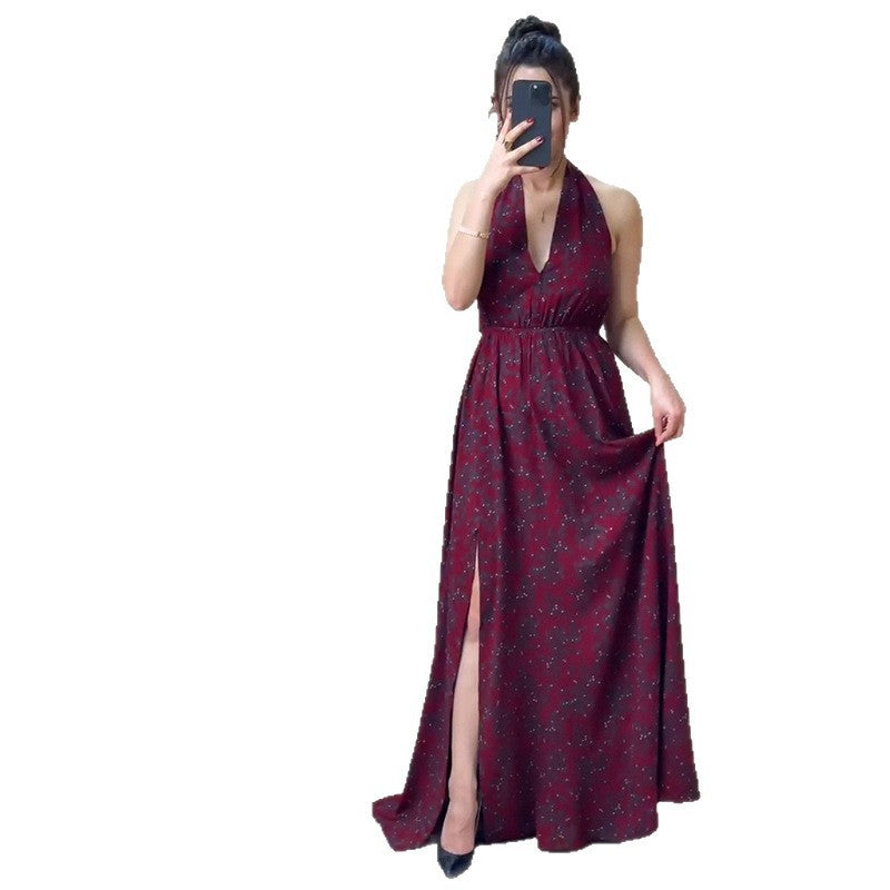 Elegant Wine Red Maxi Dress with Slit – Perfect for Every Occasion - kavyachic