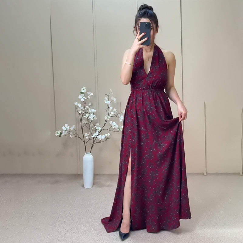 Elegant Wine Red Maxi Dress with Slit – Perfect for Every Occasion - kavyachic