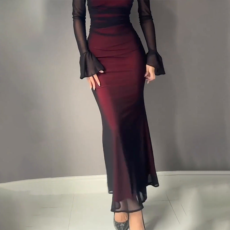 👑 Royal Elegance – Off-Shoulder Wine Maxi Dress 👑 - kavyachic