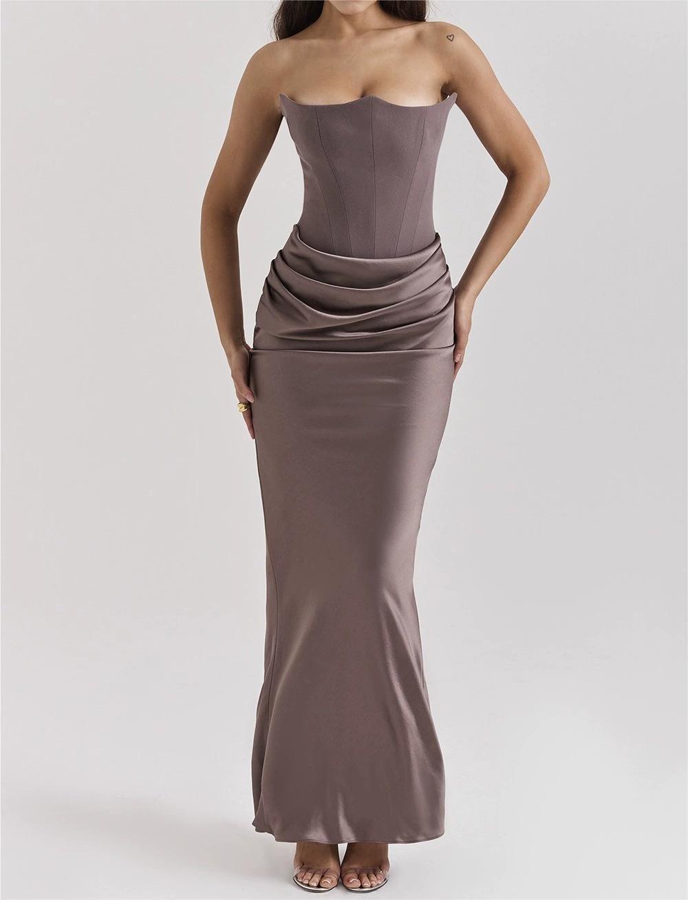 New women's clothing fashion tube top sexy backless slim evening dress dress women - kavyachic