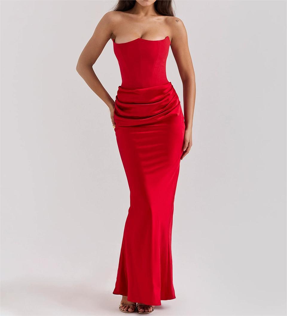 New women's clothing fashion tube top sexy backless slim evening dress dress women - kavyachic