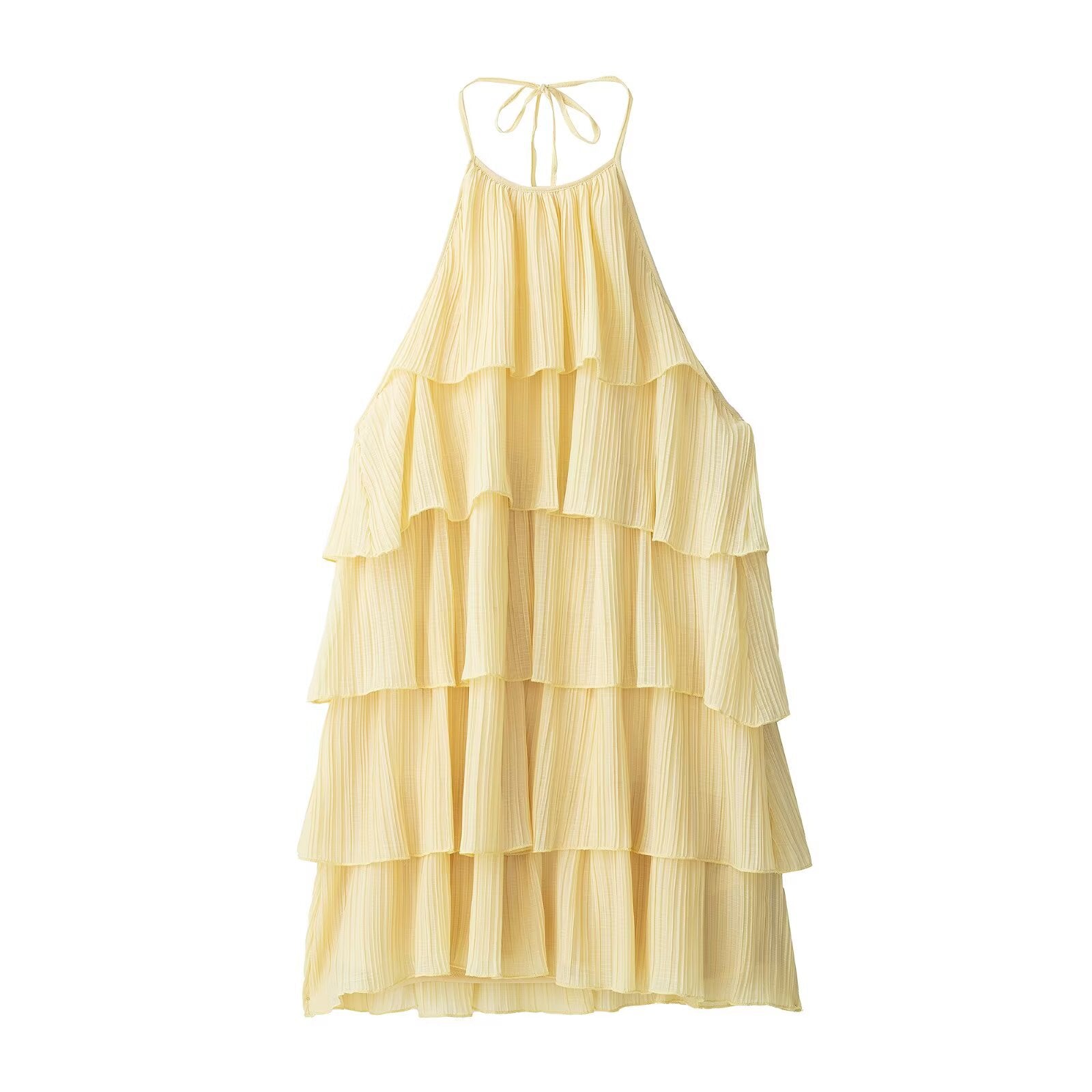 Sweet layered holiday style short dress with stand collar - kavyachic