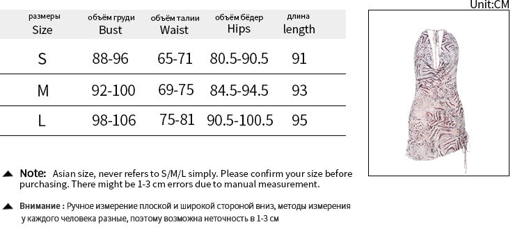 New British style retro vacation V-neck backless design printed neck dress - kavyachic
