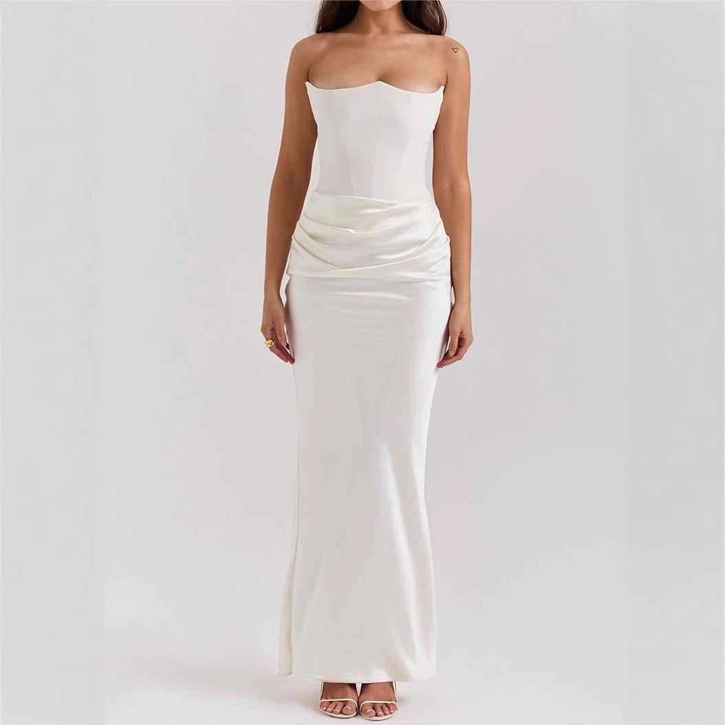 New women's clothing fashion tube top sexy backless slim evening dress dress women - kavyachic