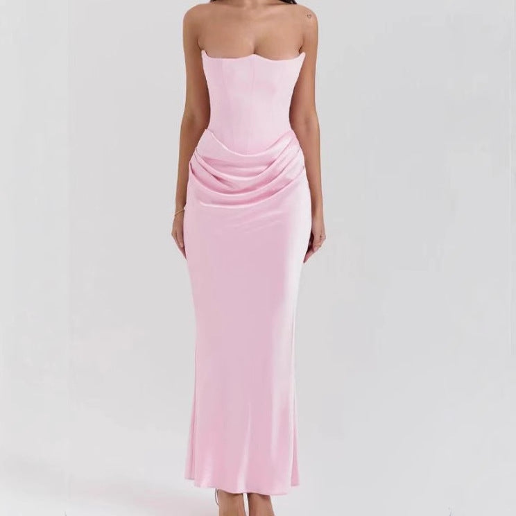 New women's clothing fashion tube top sexy backless slim evening dress dress women - kavyachic