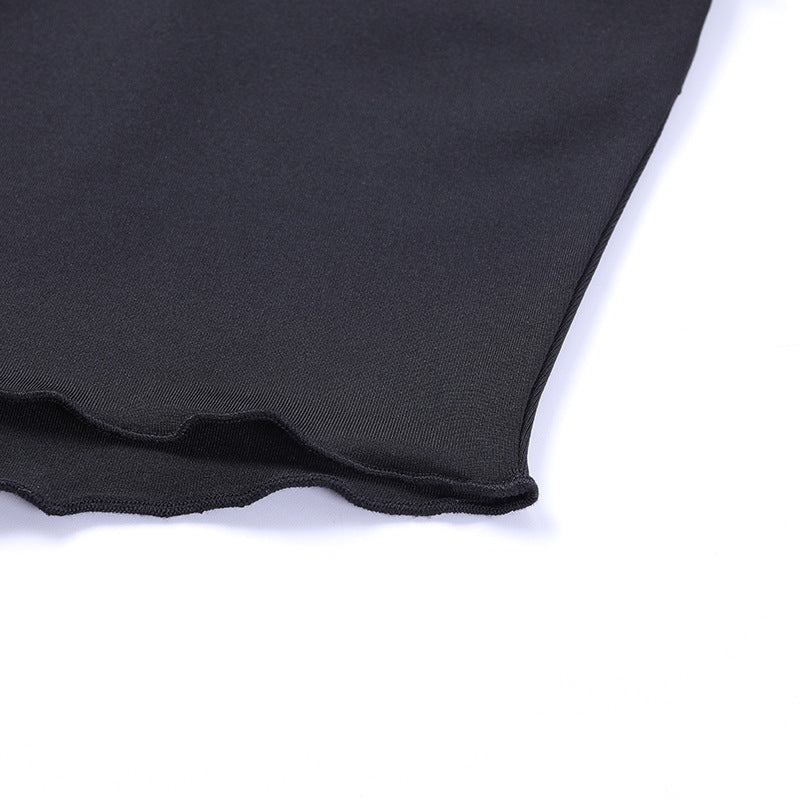 Pure desire hot girl sexy skirt set women's flower solid color top high waist hip skirt - kavyachic