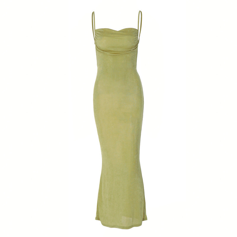 Fashion sexy backless slim temperament suspender hip dress - kavyachic