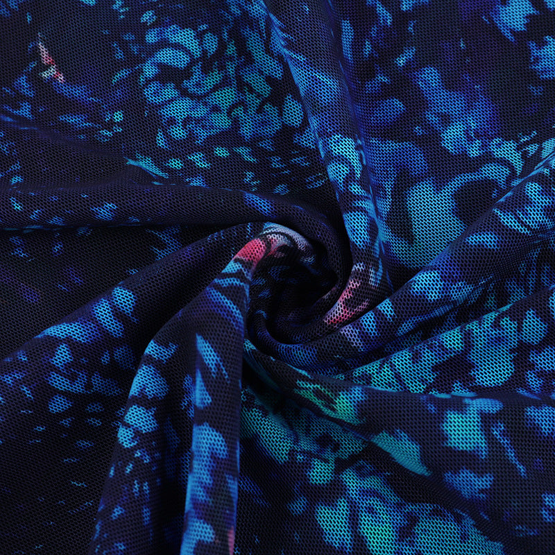 Summer new chest print mini halter sexy babes dress - kavyachic