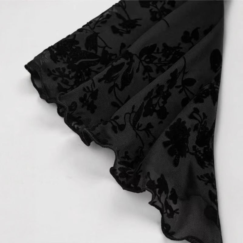 Elegant Gothic Lace Mini Dress – Mystery Meets Glamour - kavyachic