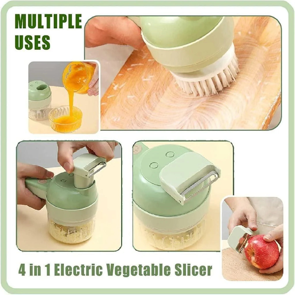 🍅 The 4-in-1 Electric Vegetable Slicer makes cooking faster & easier.