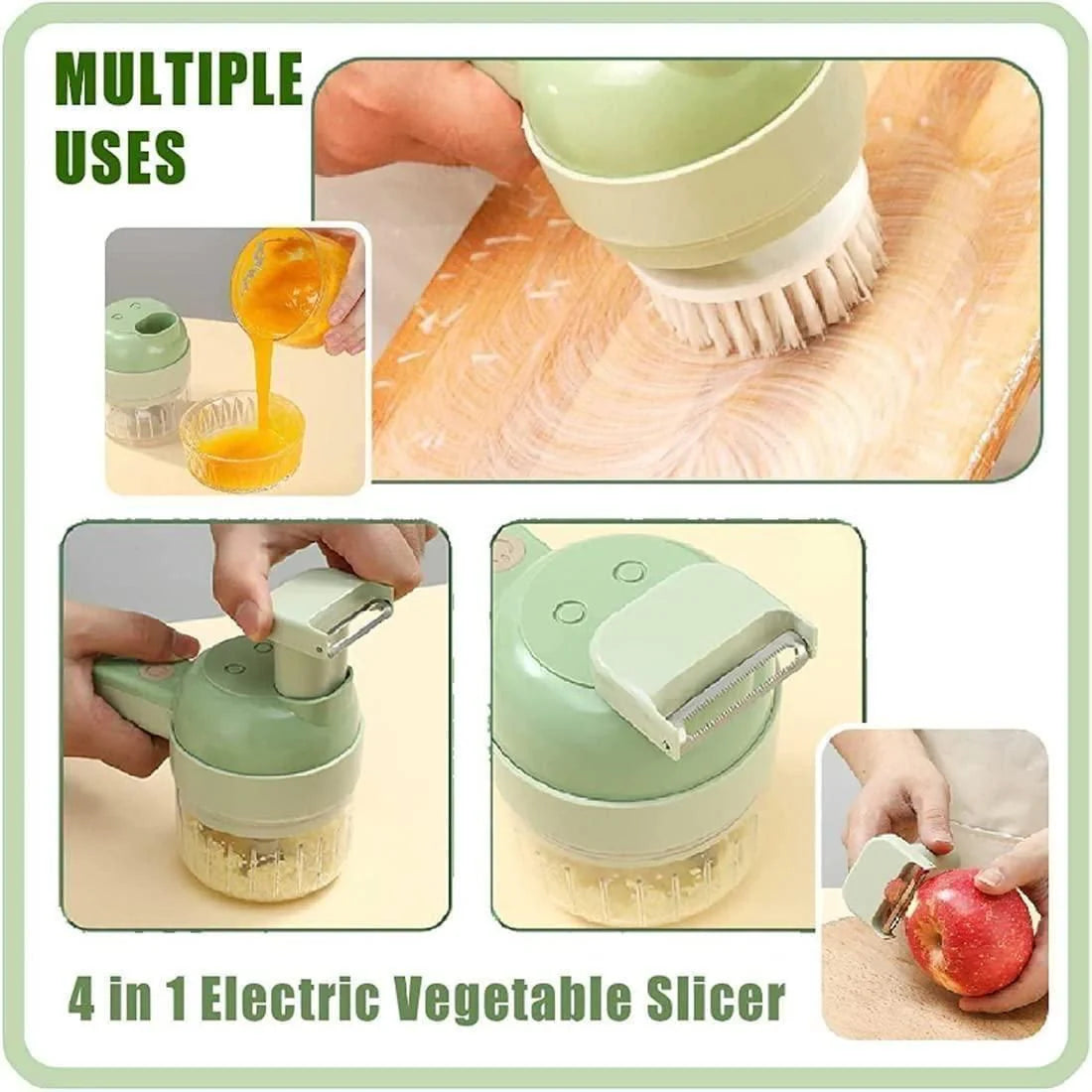 🍅 The 4-in-1 Electric Vegetable Slicer makes cooking faster & easier.