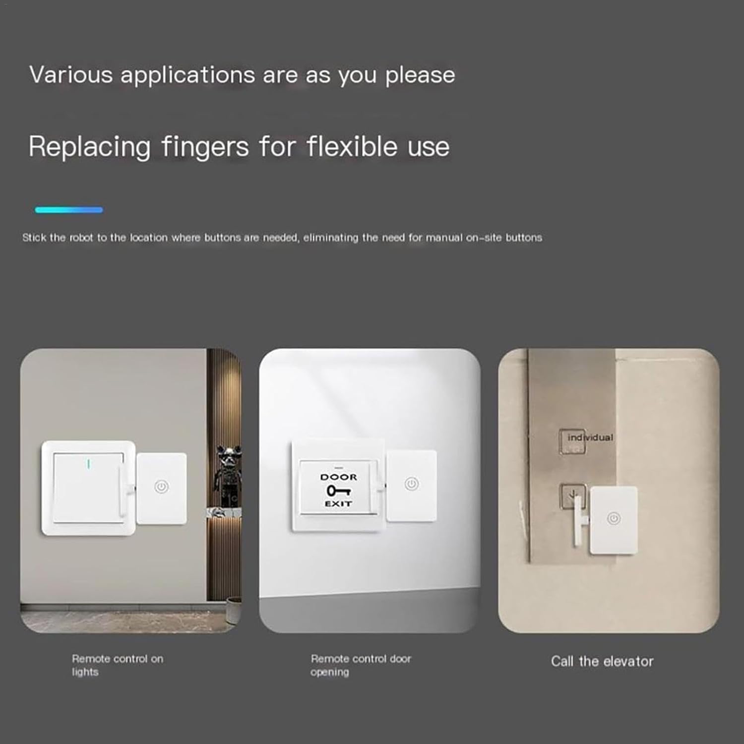 Generic Remote Button Pusher, Push Button Switch, Wireless, White, Manual Operation - kavyachic