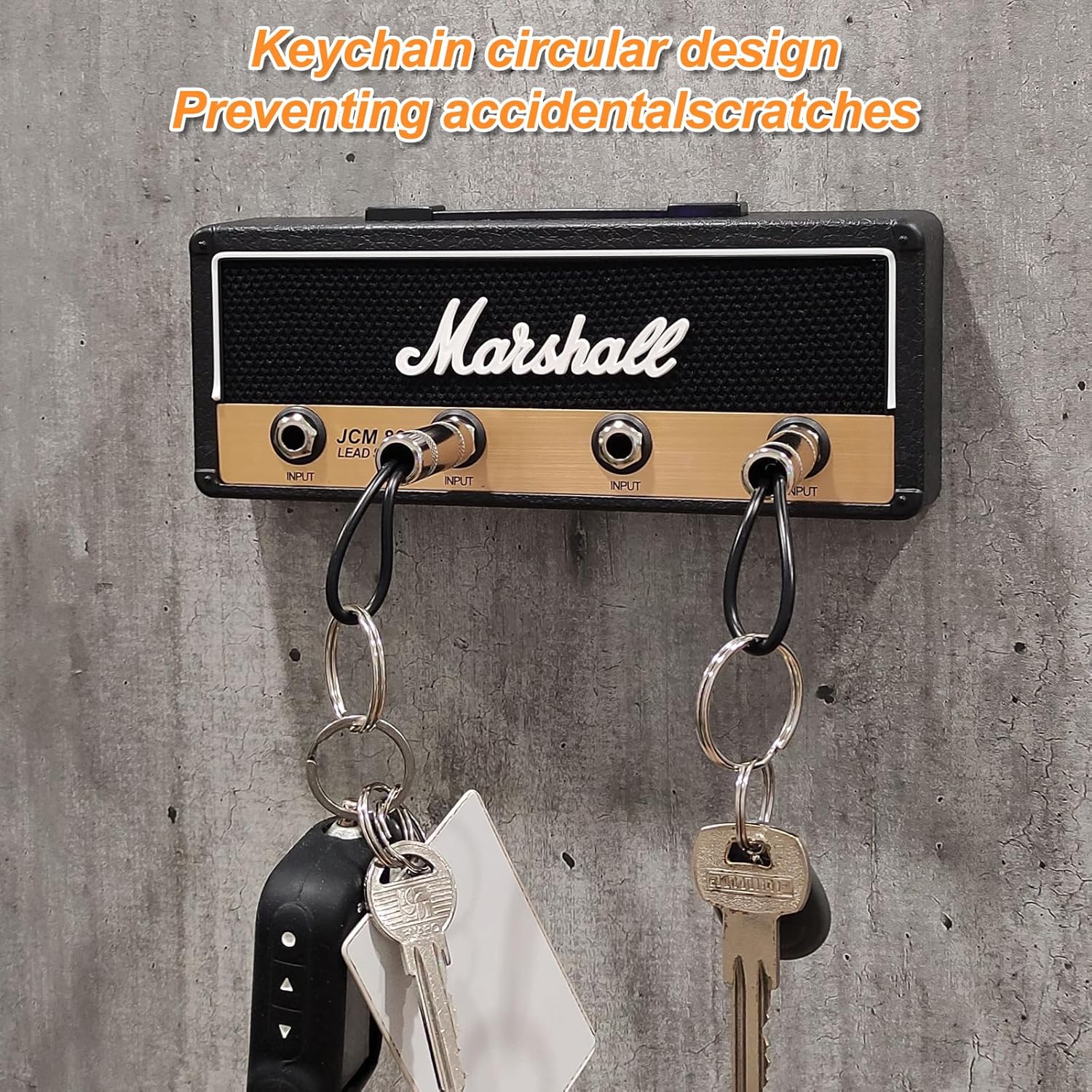 WinGluge Wall key ring, wall key ring, key chain, vintage furniture items, black key ring for home, key hooks with 4 guitar plugs for entrance areas and behind doors - kavyachic