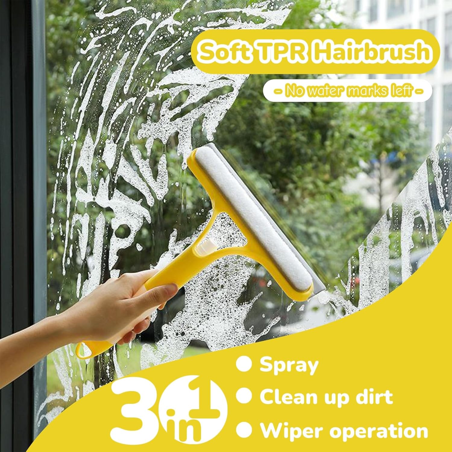 3 in 1 Window Cleaning Scraper, Mirror Squeegee with Sprayer - kavyachic