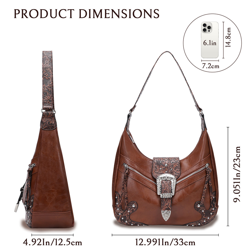 Tote bag temperament retro hobo bag new trend women's European and American shoulder bag high sense portable women's bag - kavyachic