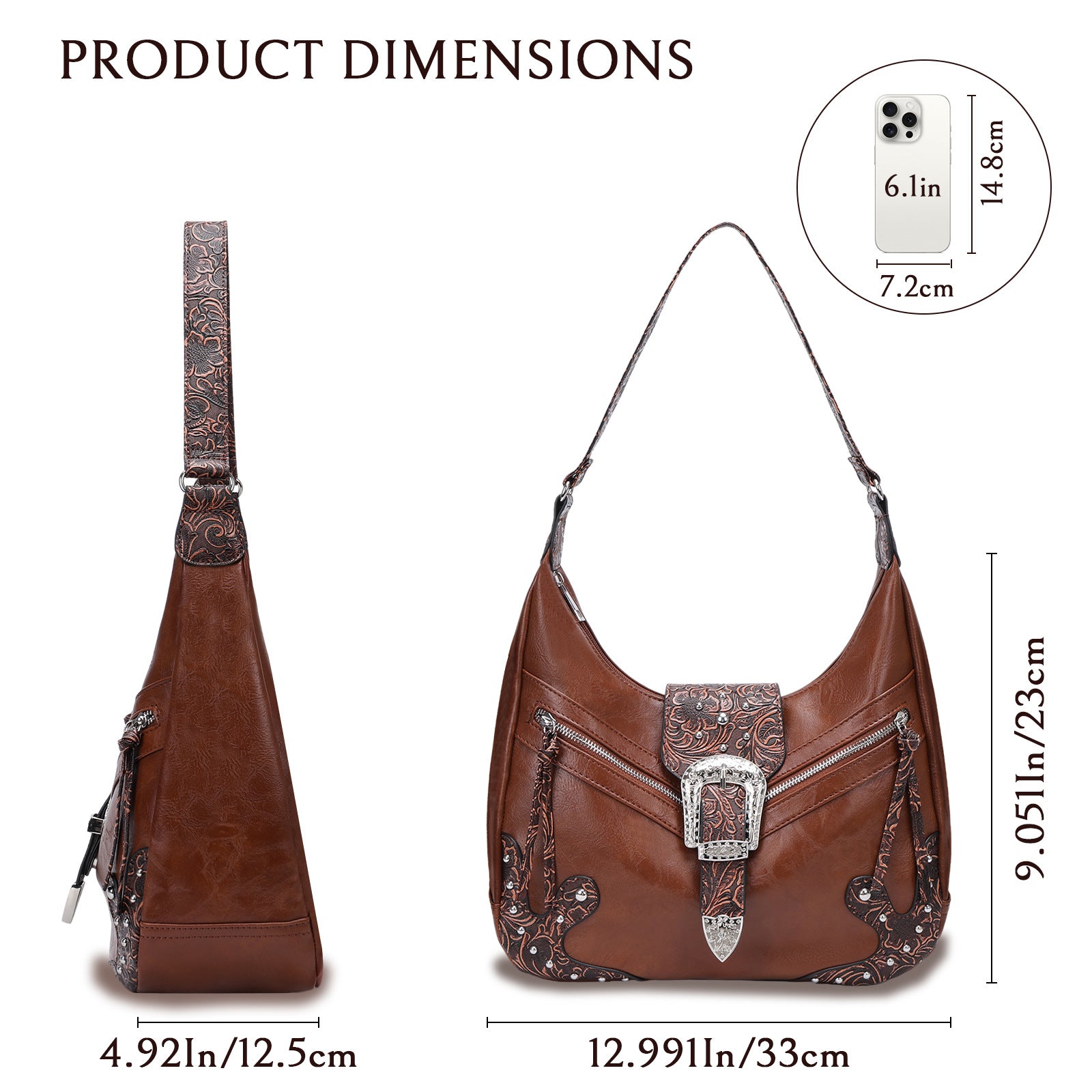 Tote bag temperament retro hobo bag new trend women's European and American shoulder bag high sense portable women's bag - kavyachic
