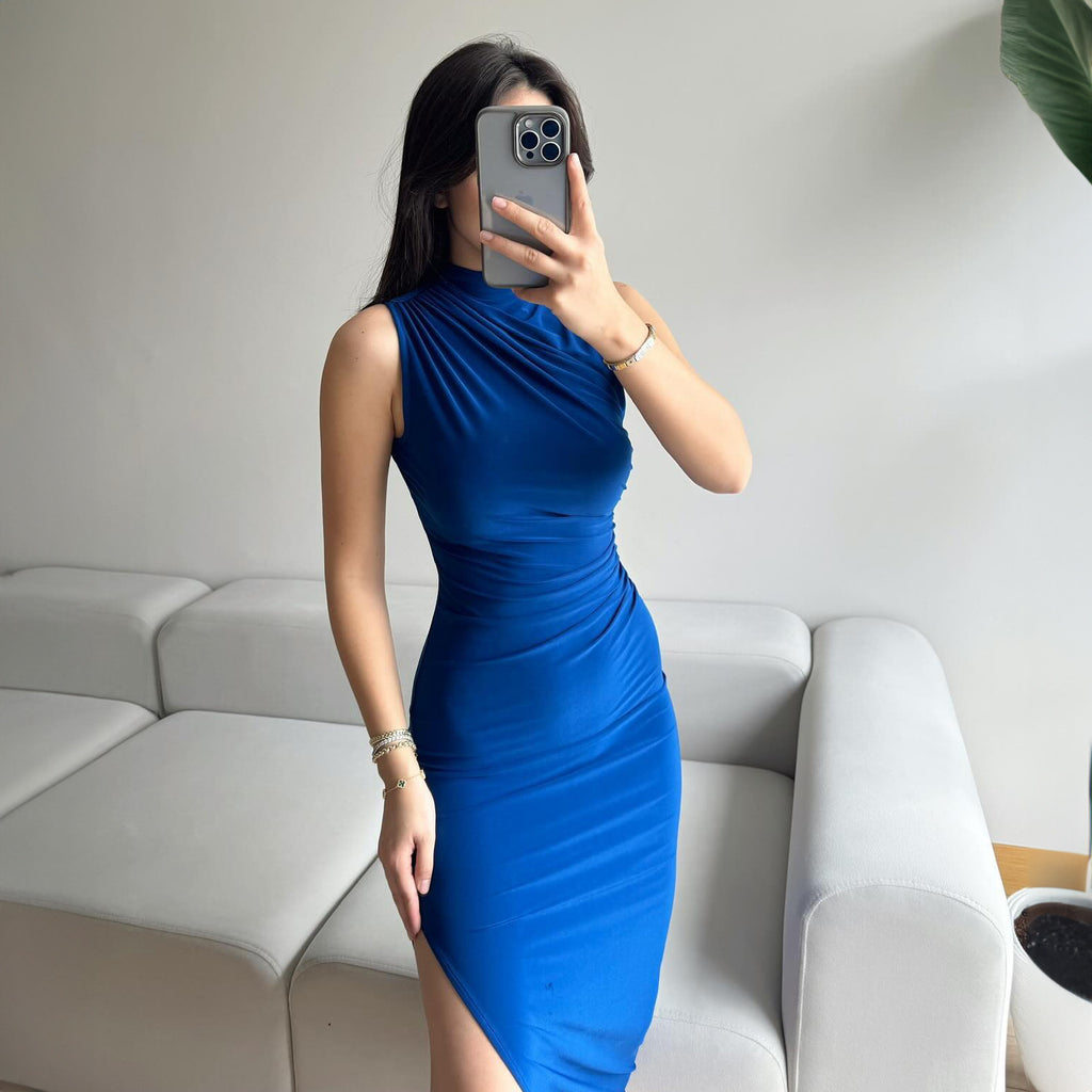 Sleeveless Ruched Midi Dress: Effortless Elegance for Every Occasion