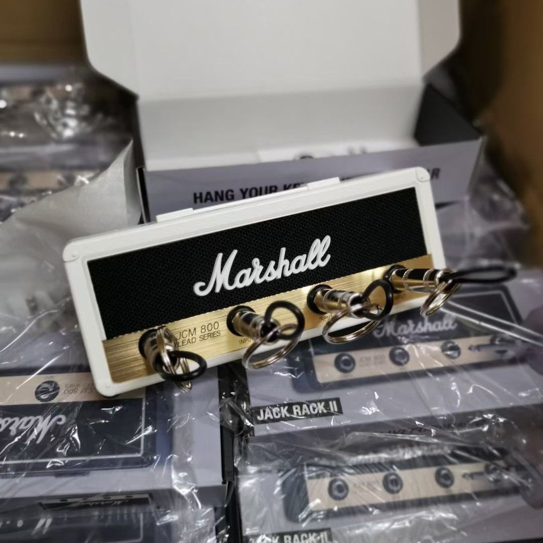 WinGluge Wall key ring, wall key ring, key chain, vintage furniture items, black key ring for home, key hooks with 4 guitar plugs for entrance areas and behind doors - kavyachic