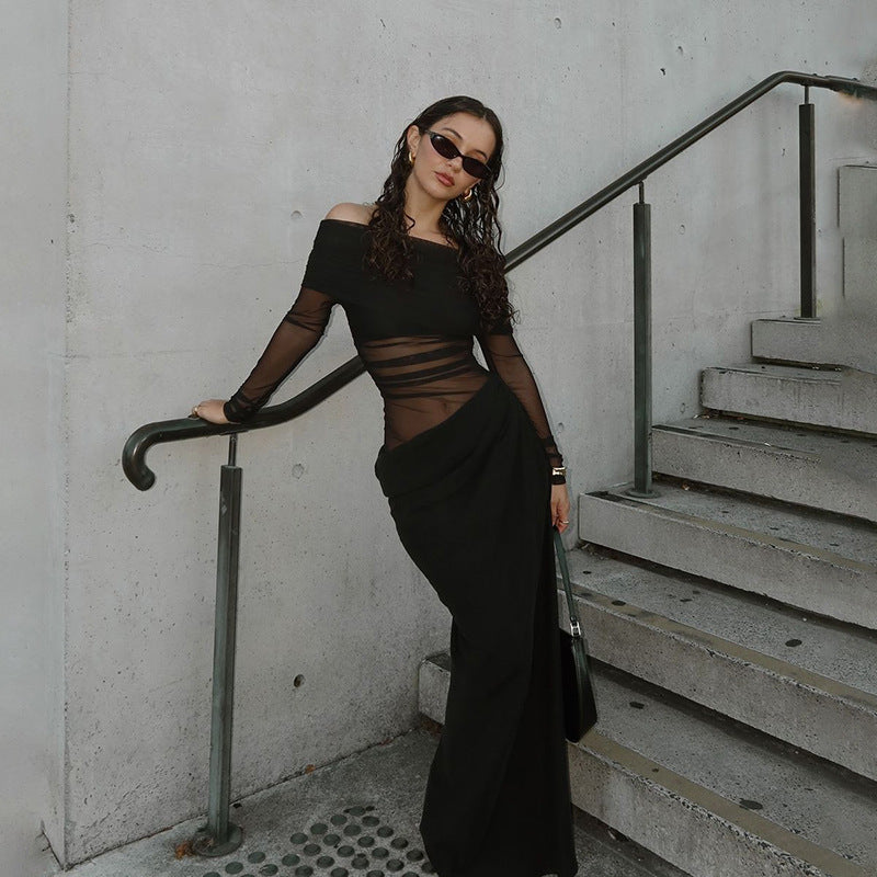 ✨ Sexy Off-Shoulder Bodycon Maxi Dress