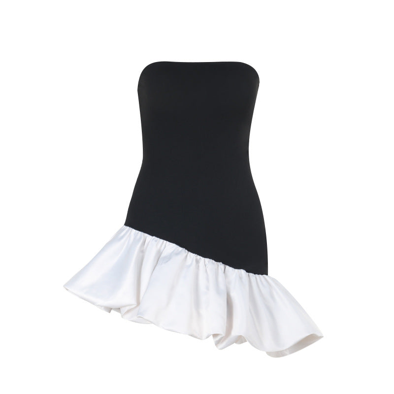 Xiaoxiangfeng temperament elegant slim tube top bud short skirt dress short skirt women