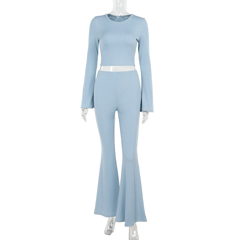 European and American temperament commuting casual slim-fitting long-sleeved trousers suit women