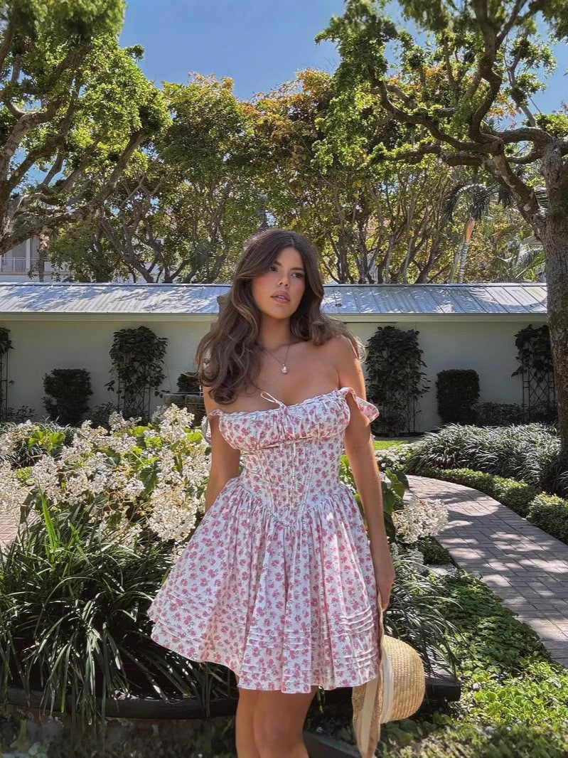 🌸 Romantic Off-Shoulder Floral Mini Dress - kavyachic
