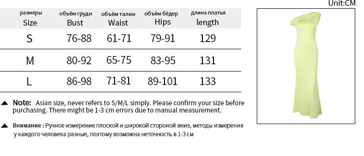 Fashion style temperament slim slanted shoulders one word shoulder fishtail pendulum dress women