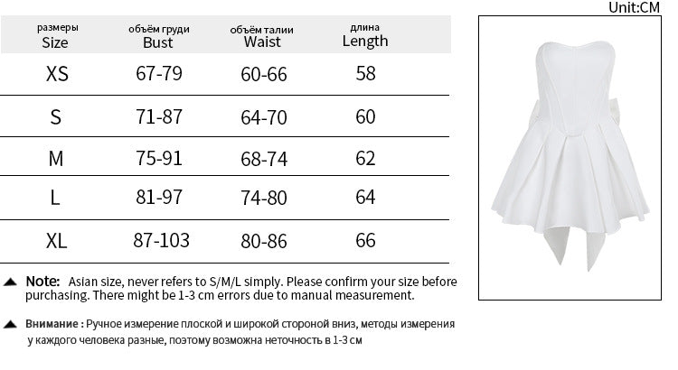 celebrity style tube top bow A swing light dress dress dress women