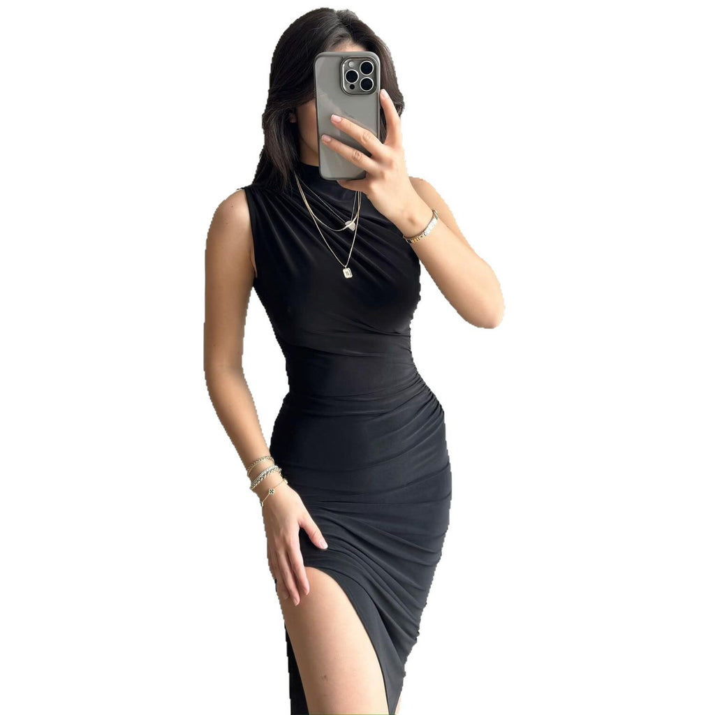 Sleeveless Ruched Midi Dress: Effortless Elegance for Every Occasion