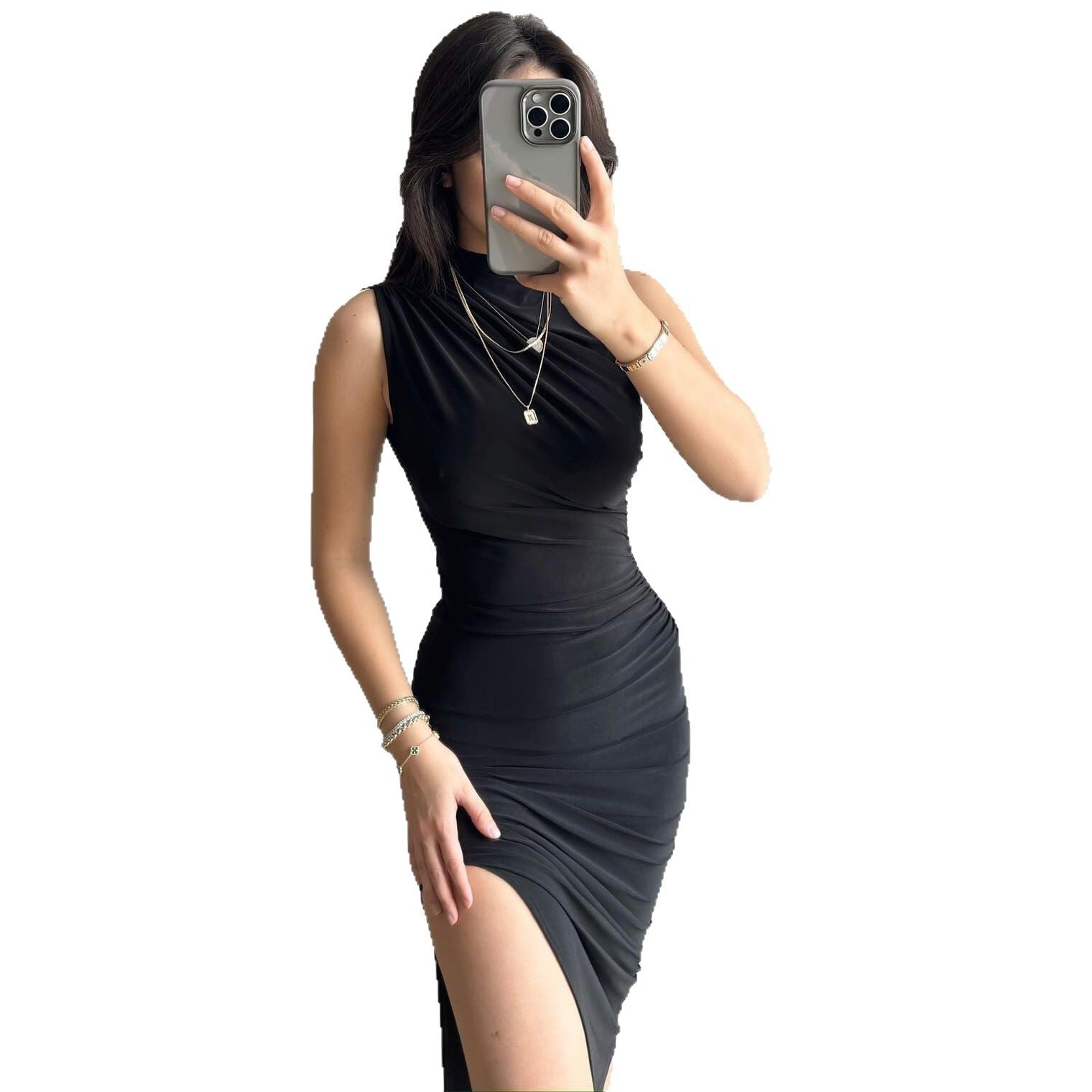 Sleeveless Ruched Midi Dress: Effortless Elegance for Every Occasion
