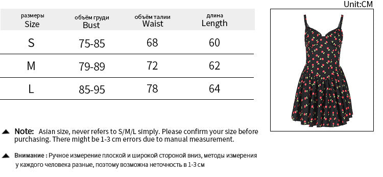 YL25003 Amazon popular cherry print lace breast cup dress, summer beach V-neck sleeveless skirt