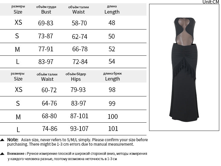 Xia's new lace-up neck empty ruffle leaf edge split tube top set
