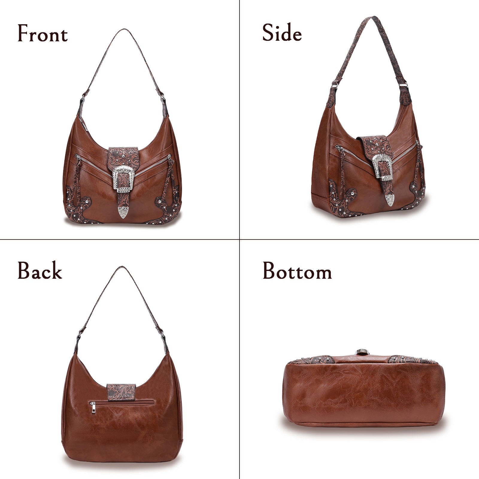 Tote bag temperament retro hobo bag new trend women's European and American shoulder bag high sense portable women's bag - kavyachic