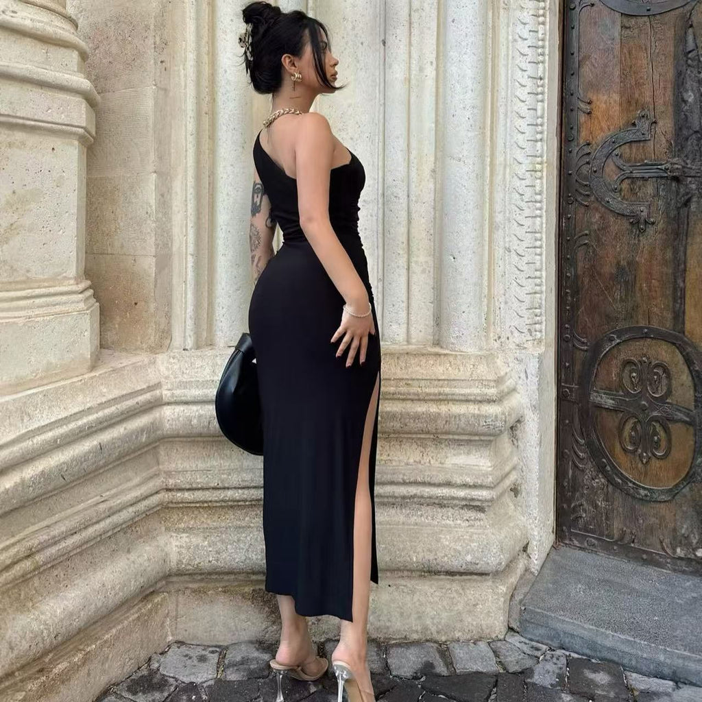 One - Shoulder Ruched Maxi Dress: Elegance Redefined