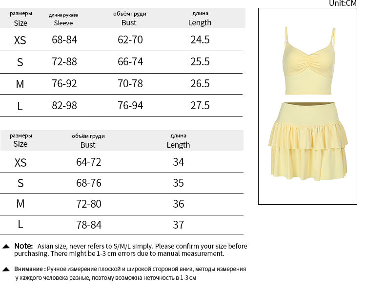 Suspender sexy backless short top high waist pleated short skirt Spice girl European and American summer new suit