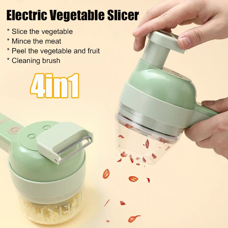 🍅 The 4-in-1 Electric Vegetable Slicer makes cooking faster & easier.