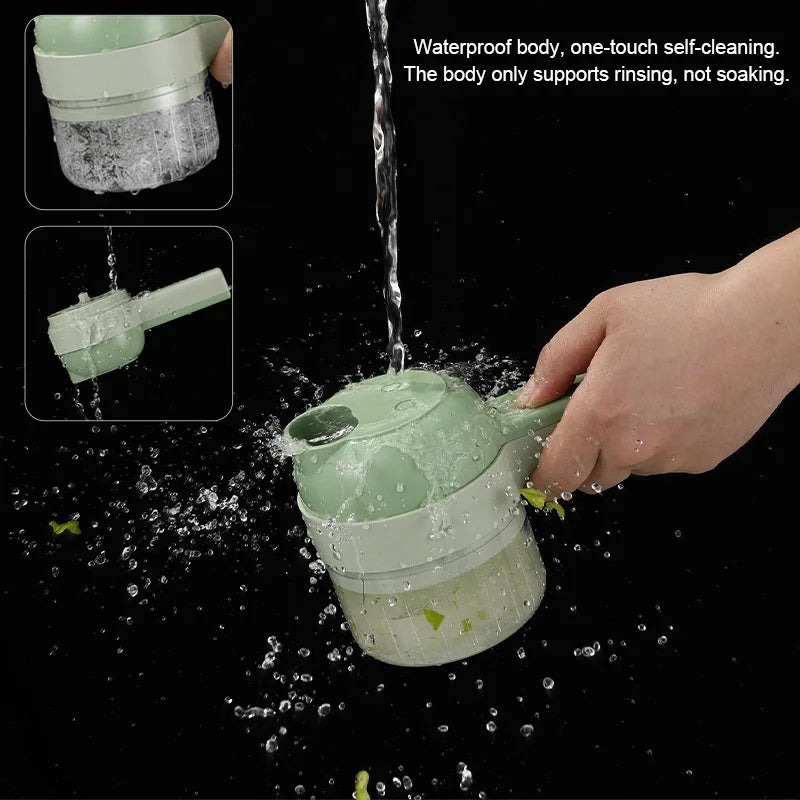🍅 The 4-in-1 Electric Vegetable Slicer makes cooking faster & easier.